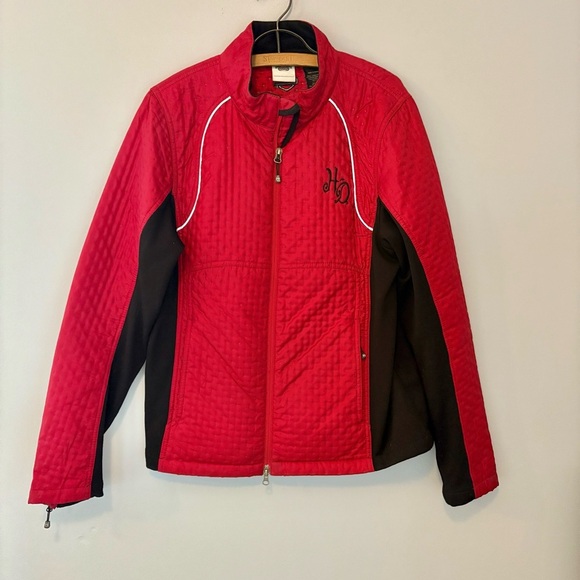 Harley-Davidson Women’s Quilted Performance Jacket Red Black Size XL - Picture 1 of 9